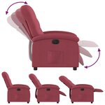 vidaXL Fauteuil inclinable électrique Rouge bordeaux Tissu