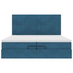 vidaXL Cadre de lit ottoman avec matelas bleu foncé 200x200 cm velours