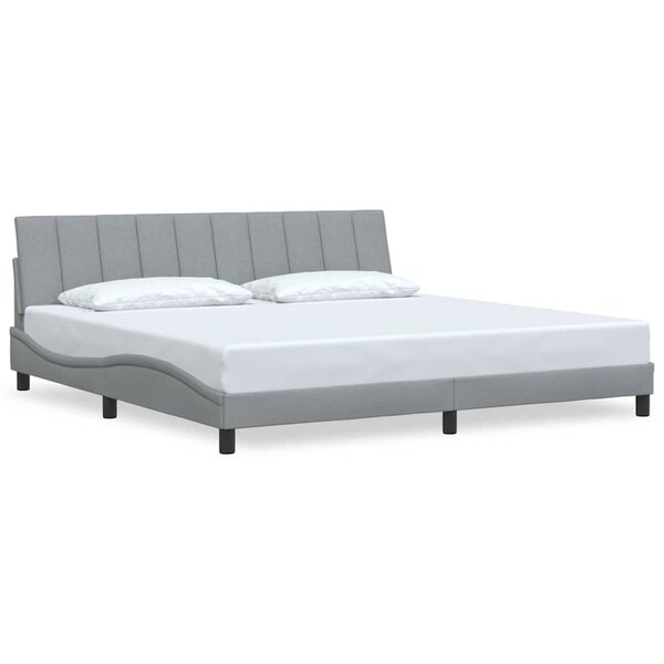 vidaXL Cadre de lit sans matelas Hanko gris clair 200x200 cm tissu