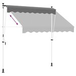 vidaXL Auvent rétractable manuel Gris clair 150 cm