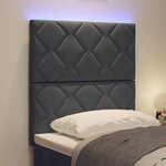 vidaXL Tête de Lit LED Géométrique Gris foncé 80 cm Velours