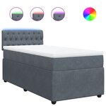 vidaXL Sommier à lattes de lit et matelas Gris foncé 90x200 cm Velours