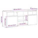 vidaXL Meuble TV avec lumières LED Chêne marron 120x30x50 cm