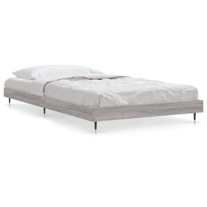 vidaXL Cadre de lit sans matelas sonoma gris 100x200 cm