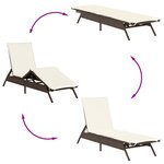 vidaXL Chaises longues avec coussins lot de 2 marron résine tressée
