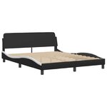 vidaXL Cadre de lit Viana sans matelas noir et blanc 160x200 cm similicuir