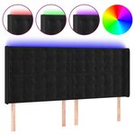 vidaXL Tête de lit à LED Noir 203x16x118/128 cm Velours