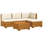 vidaXL Ensemble de canapés d'extérieur avec coussin 5 Pièce Marron