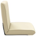 vidaXL Fauteuil de sol ajustable Crème Simili cuir