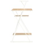 Bureau table poste de travail meuble d'ordinateur informatique étude avec étagère et chêne 116 x 50 x 93 cm blanc 02_0023477