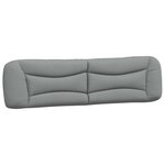 vidaXL Coussin de tête de lit gris clair 200 cm tissu