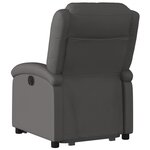 vidaXL Fauteuil inclinable gris cuir véritable