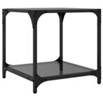 vidaXL Tables basses avec dessus en verre noir 2 Pièces 40x40x40 cm acier