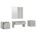 vidaXL Ensemble de meubles de couloir Gris béton Bois d'ingénierie