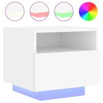 vidaXL Armoires de chevet avec lumières LED 2 Pièces blanc 40x39x37 cm