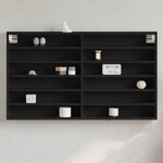 vidaXL Armoire à vitrine noir 100x8 5x58 cm bois d'ingénierie