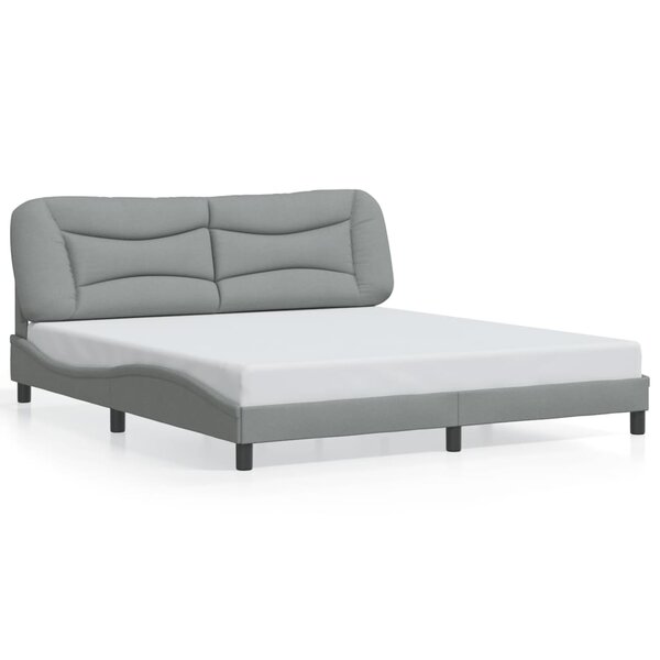 vidaXL Cadre de lit sans matelas Hvar gris clair 180x200 cm tissu