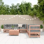 vidaXL Salon de jardin 6 Pièces avec coussins bois massif Douglas