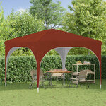vidaXL Tente de fête pop-up 290 x 290 x 245 cm Terre cuite