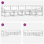 vidaXL Ensemble de canapés d'extérieur 5 pc Naturel et Noir