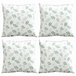 vidaXL Coussins Éparpillés 4 pc Tissu en Polyester Motif feuilles