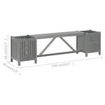 vidaXL Banc de jardin avec 2 jardinières 150 cm bois d'acacia gris