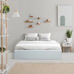 Lit coffre adulte en simili blanc 160 x 200 cm avec sommier inclus