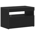 vidaXL Cabinet de chevet avec lumières LED Chêne noir 60x35x40 cm Bois technique