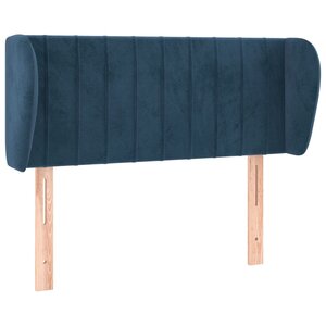 vidaXL Tête de lit avec oreilles Bleu foncé 93x23x78/88 cm Velours