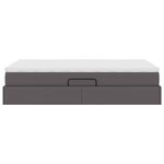 vidaXL Lit avec rangement et matelas Gris 120 x 190 cm Simili cuir