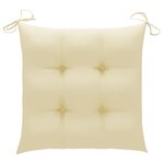 vidaXL Chaises de jardin lot de 2 et coussins blanc crème Teck massif