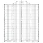 vidaXL Paniers à gabions arqués 3 Pièces 200x50x220/240 cm Fer galvanisé