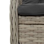 vidaXL Ensemble à manger de jardin 3Pièces coussins gris clair poly rotin