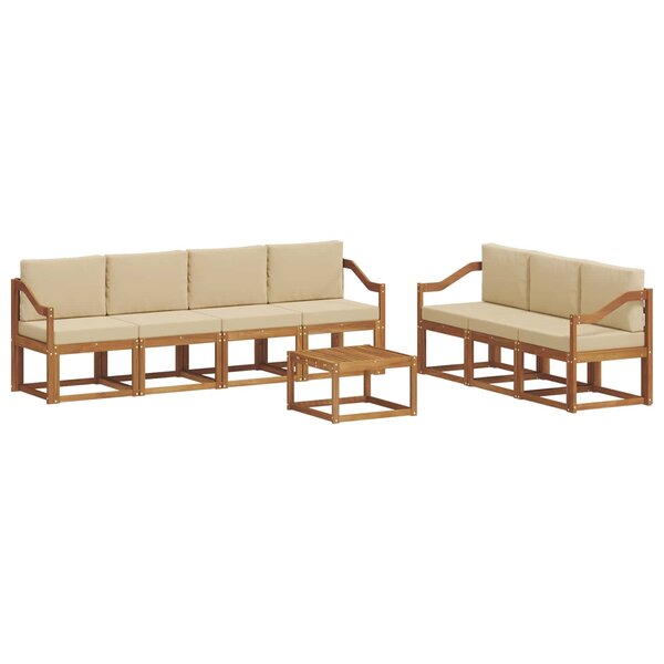 vidaXL Ensemble de canapés d'extérieur 8 pc Naturel et Beige