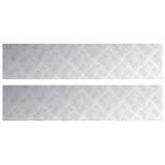 vidaXL Nez de marche Rectangulaire 2 Pièces Argenté 90 x 20 cm Aluminium