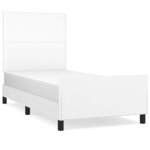 vidaXL Cadre de lit avec tête de lit Blanc 90x190 cm Similicuir