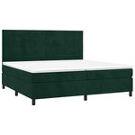 vidaXL Sommier à lattes de lit matelas et LED Vert foncé 200x200 cm