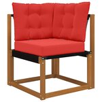vidaXL Coussin de canapé d'extérieur 3 Pièces Rouge Polyester