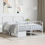 vidaXL Cadre de lit métal avec tête de lit/pied de lit blanc 140x190cm