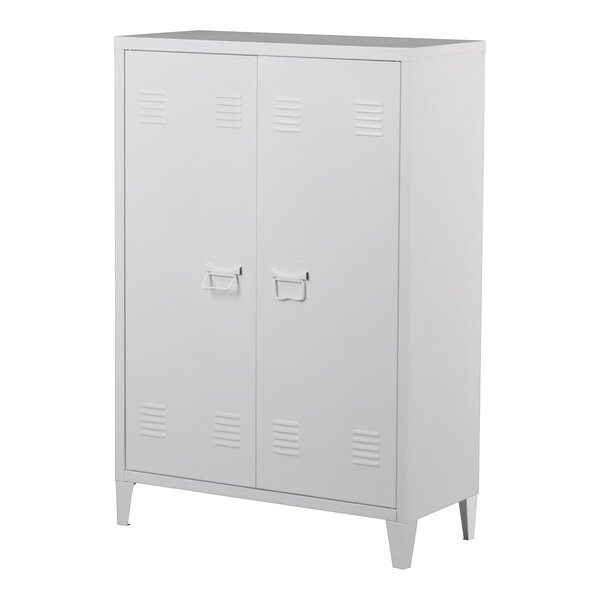 Casier de bureau armoire meuble de rangement pour bureau atelier chambre acier de bureau métallique à 2 portes 110 x 75 x 33 cm blanc 03_0006334
