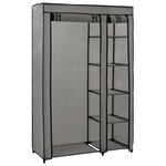 vidaXL Garde-robe pliable Gris 110x45x175 cm Tissu