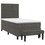 vidaXL Sommier à lattes de lit et matelas Gris foncé 80x200 cm Velours