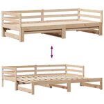 vidaXL Lit de jour avec gigogne et tiroirs sans matelas 90x190 cm