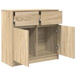 vidaXL Buffet avec tiroir chêne sonoma 80x34x76 cm bois d'ingénierie