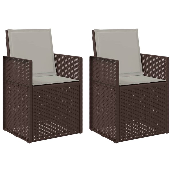 vidaXL Chaises de jardin salle à manger 2 Pièces Marron et gris clair PP