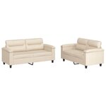 vidaXL Ensemble de canapés 2 Pièces avec coussins beige tissu microfibre