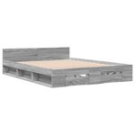 vidaXL Cadre de lit et tiroirs sonoma gris 140x200cm bois d'ingénierie