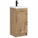 vidaXL Meuble de salle de bain avec évier Chêne artisanal