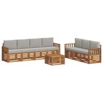 vidaXL Ensembles de canapés 8 pc Gris Naturel et Clair