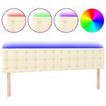 vidaXL Tête de lit à LED Crème 180x5x78/88 cm Similicuir